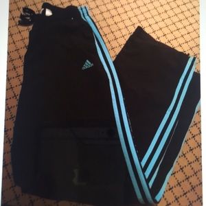 Adidas Track Pant Blk / Turquoise Size M